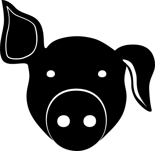 The Black Ferk Studio Logo shows the head of a black piglet.